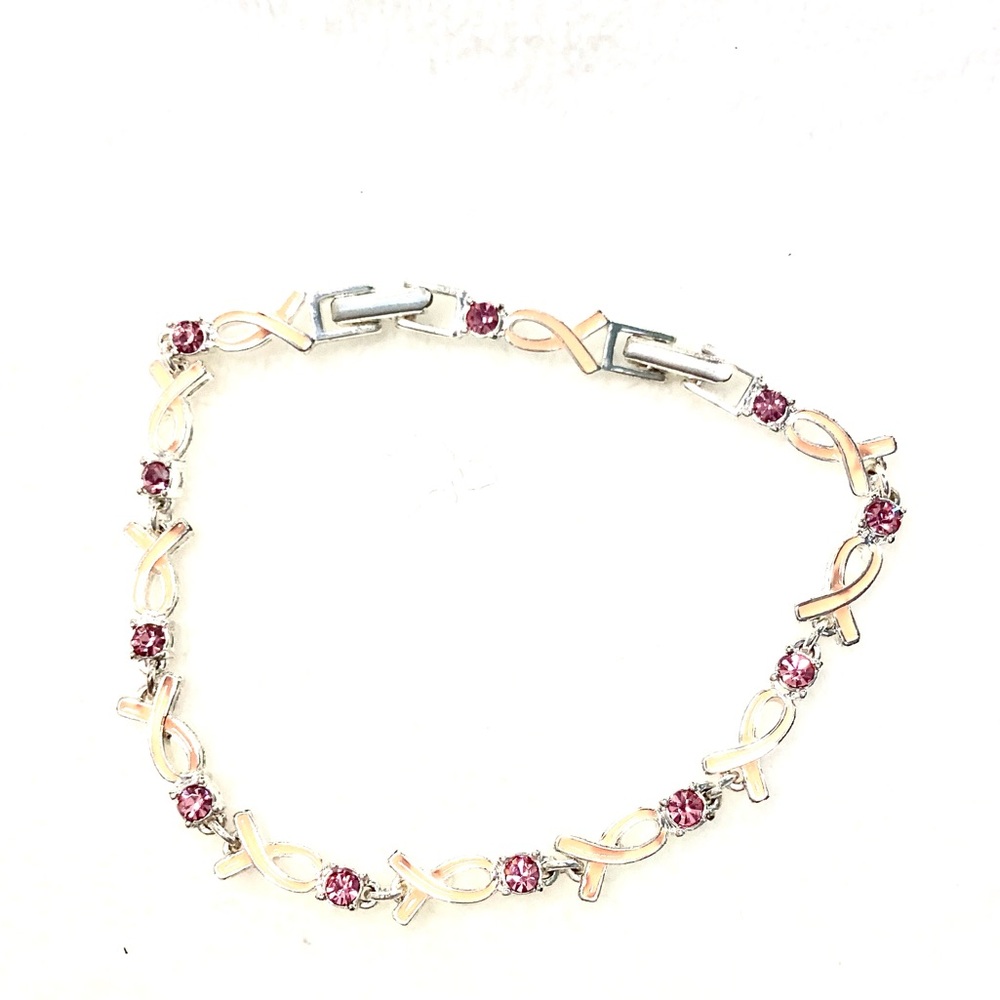 Elegant Pink Ribbon Bracelet/ Avon breast cancer
